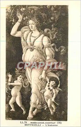 Cartes postales Musee Conde Chantilly Botticelli L'Automne