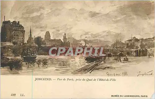 Cartes postales Jonkind Vue de Paris prise du Quai de l'Hotel-de-Ville
