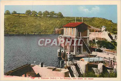 Ansichtskarte AK Eguzon (Indre) Le Barrage rive droite en amont