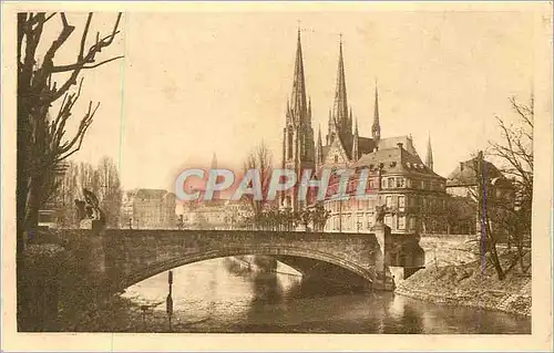 Ansichtskarte AK Strasbourg Le Pont des Vosges et l'Eglise St Paul