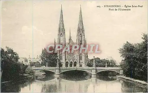 Cartes postales Strasbourg Eglise Saint-Paul Pont de l'Universite