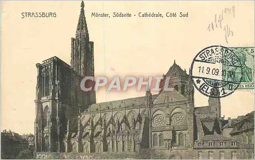 Ansichtskarte AK Strasbourg Cathedrale Cote Sud