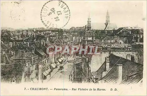 Ansichtskarte AK Chaumont Panorama Rue Victoire de la Marne