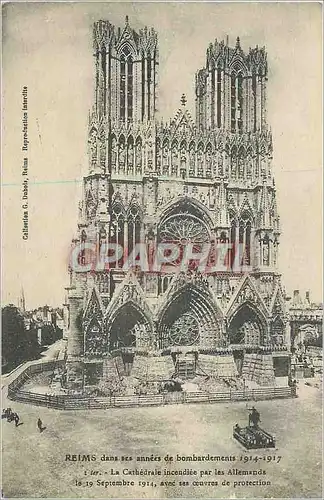 Cartes postales Reims dans les annees de bombardemments 1914-1917 Militaria