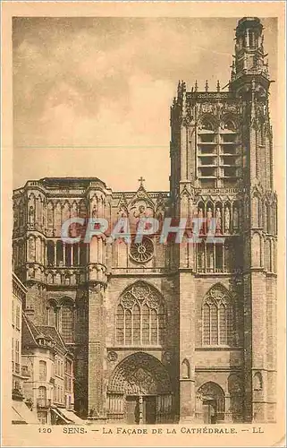 Cartes postales Sens La Facade de la Cathedrale