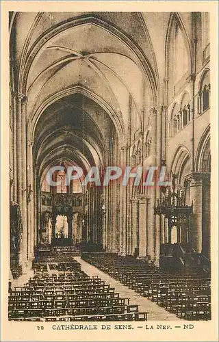 Cartes postales Sens La Cathedrale La Nef