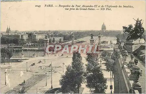 Cartes postales Paris Perspective du Pont Alexandre III et de l'Esplanade des Invalides vue prise du Grand Palai