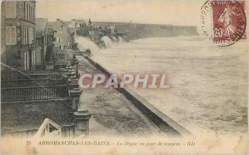 Cartes postales Arromanches-les-Bains La Digue un jour de tempete