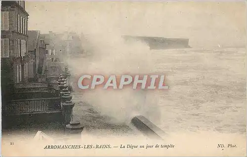 Cartes postales Arromanches-les-Bains La Digue un jour de tempete