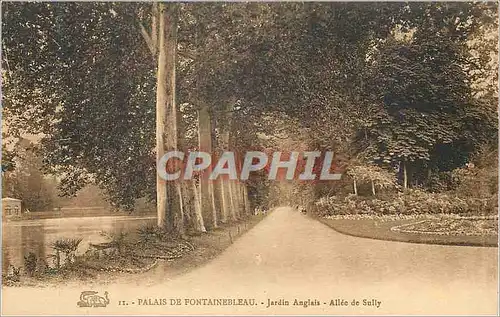 Ansichtskarte AK Palais de Fontainebleau Jardin Anglais Allee de Sully