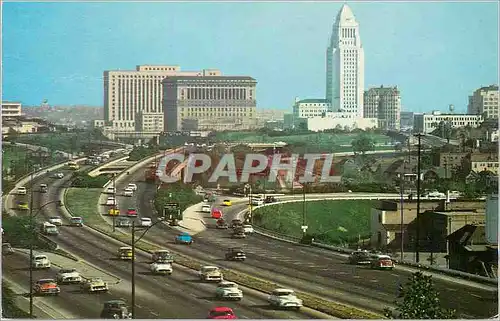 Moderne Karte Hollywood Freeway Looking Towards Civic Center Los Angels California
