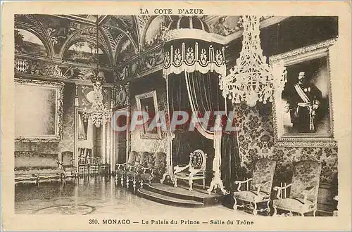 Ansichtskarte AK Monaco Le Palais du Prince Salle du Trone