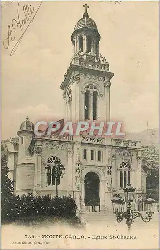 Cartes postales Monte Carlo Eglise St Charles