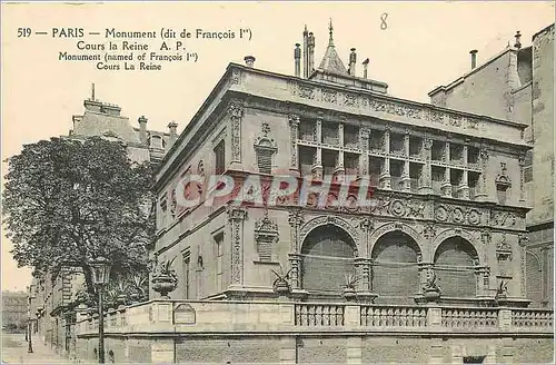 Cartes postales Paris Monument (dit de Francois Ier) Cours la Reine A P