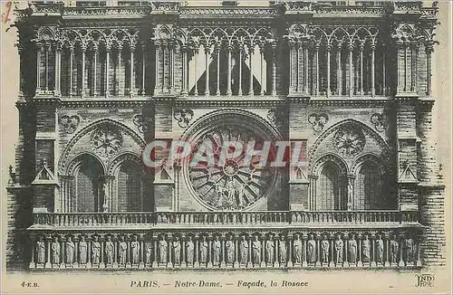 Cartes postales Paris Notre Dame Facade La Rosace