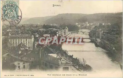 Cartes postales Epinal Vue Generale des Quais et la Moselle