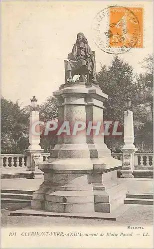 Cartes postales Clermont Ferr AND Monument de Blaise Pascal LL