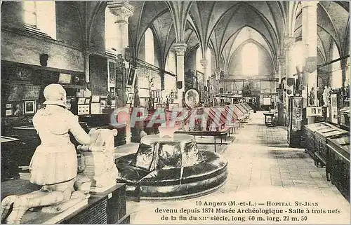 Cartes postales Angers (M et R) Hopital St Jean devenu Depuis 1874 Musee Archeologique Salle a trois Nefs de la