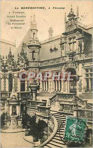 Cartes postales Benedictine a Fecamp Vestibule Grand Escalier Monument du Fondateur et Musee