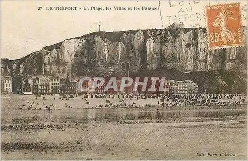 Cartes postales Le Treport La Plage Les Villas et les Falaises