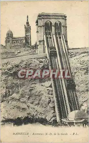 Cartes postales Marseille Ascenseurs N D de la Garde