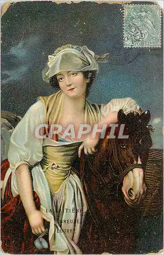 Cartes postales La Laitiere Greuxe Louvre