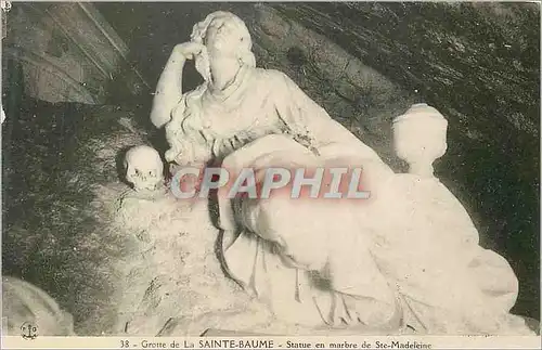 Cartes postales Grotte de la Sainte Baume Statue en Marbre de Ste Madeleine