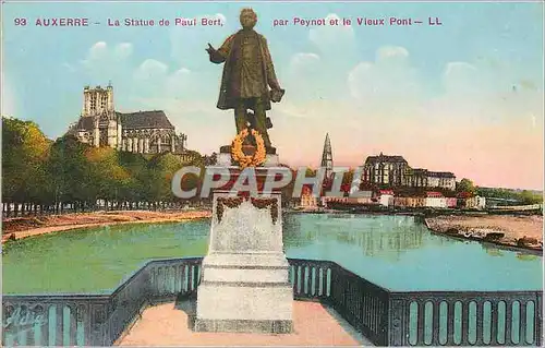 Ansichtskarte AK Auxerre La Statue de Paul Bert Par Peynot et la Vieux Pont LL