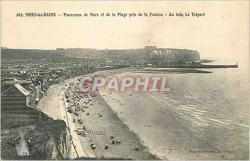 Ansichtskarte AK Mers les Bains Panorama de Mers et de la Plage Pris de la Falaise Au Loin Le Treport