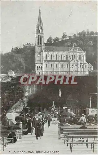 Cartes postales Lourdes Basilique et Grotte