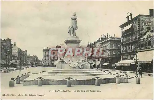 Ansichtskarte AK Bordeaux Le Monument Gambetta