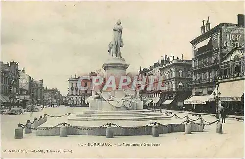 Cartes postales Bordeaux Le Monument Gambetta