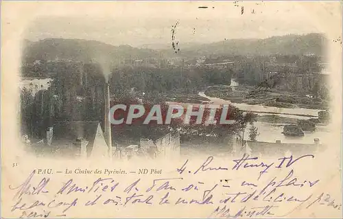 Cartes postales Pau La CHaine des Pyrenees (carte 1900)