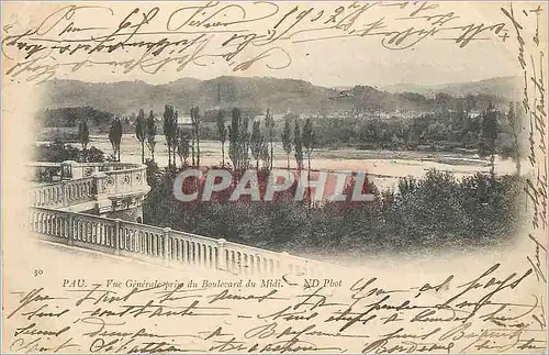Cartes postales Pau Vue Generale Prise du Boulevard du Midi (carte 1900)