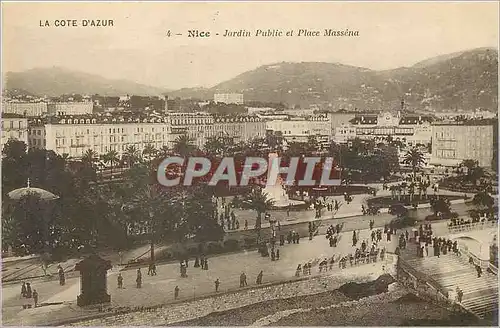 Ansichtskarte AK Cote d'Azur Nice Jardin Public et Place Massena