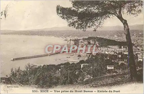 Cartes postales Nice Vue Prise du Mont Boron Entree du Port