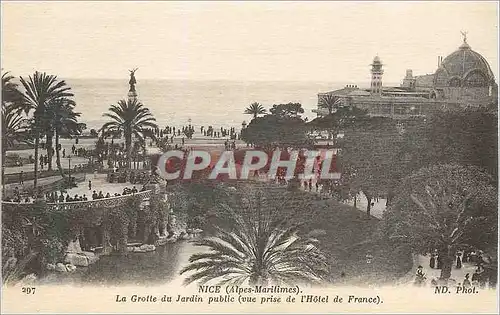 Cartes postales Nice (Alpes-Maritimes) La grotte du Jardin Public(vue Prise de l'Hotel de France)