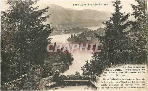 Ansichtskarte AK Frontiere Fraco-Suisse Entree des Bassins du Doubs Vue Prise de la Route des Brenets et le Saut