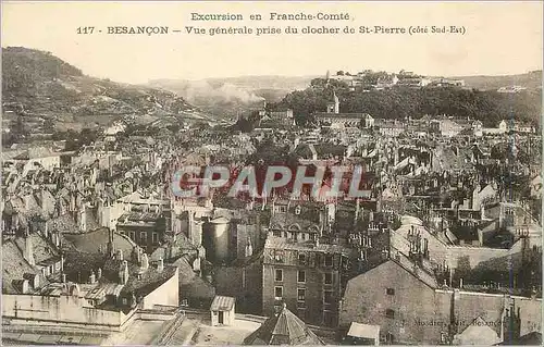 Cartes postales Excursion en Franche-Compte Besancon Vue Generale Prise du Clocher de St Pierre