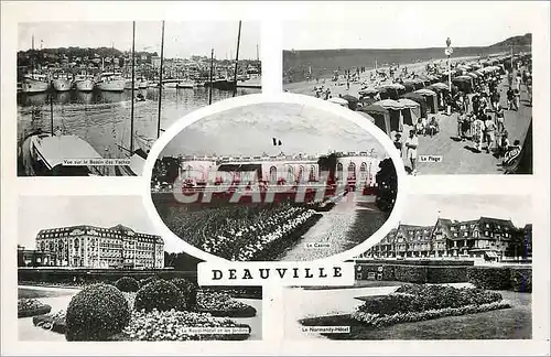 Moderne Karte Deauville Trouville des Plages Bassin des Yachts La plage Normand Hotel