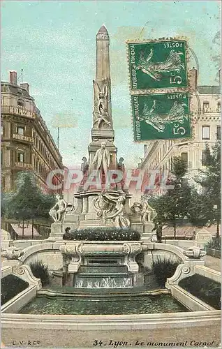 Cartes postales Lyon Le Monument carnol