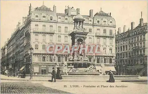 Cartes postales Lyon Fontaine et Place des Jacobins