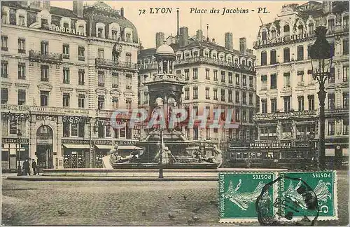 Ansichtskarte AK Lyon Place des Jacobins Tramway