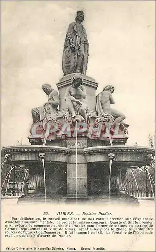 Cartes postales Nimes Fontaine Pradier
