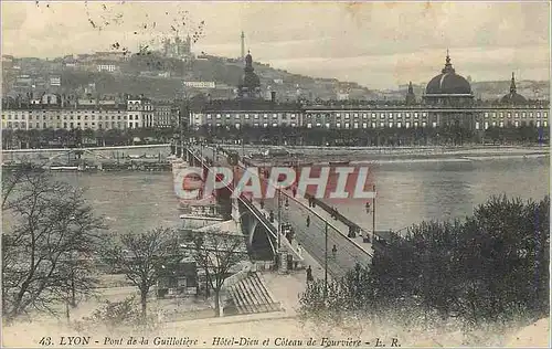 Cartes postales Lyon Pont de la Guillotiere Hotel Dieu et Coteau de Fourviere