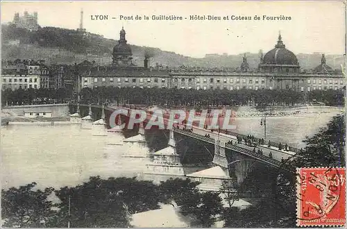 Cartes postales Lyon Pont de la Guillotiere Hotel Dieu et Coteau de Fourviere