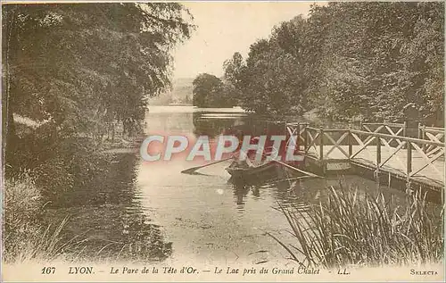 Ansichtskarte AK Lyon Le Parc de la Tete d'Or Le Lac pris du Grand Chalet