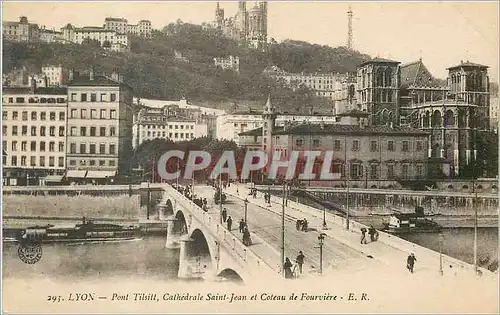 Ansichtskarte AK Lyon Pont Tilsill Cathedrale Saint Jean et Coteau de Fourviere