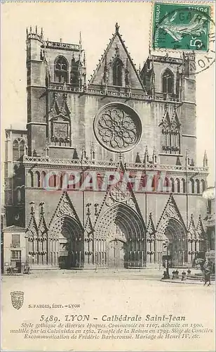 Cartes postales Lyon Cathedrale Saint Jean