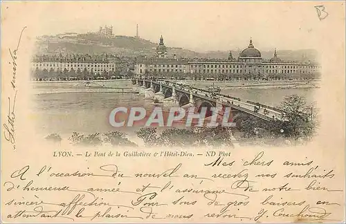 Ansichtskarte AK Lyon Le Pont de la Guillotiere et l'Hotel Dieu (carte 1900)